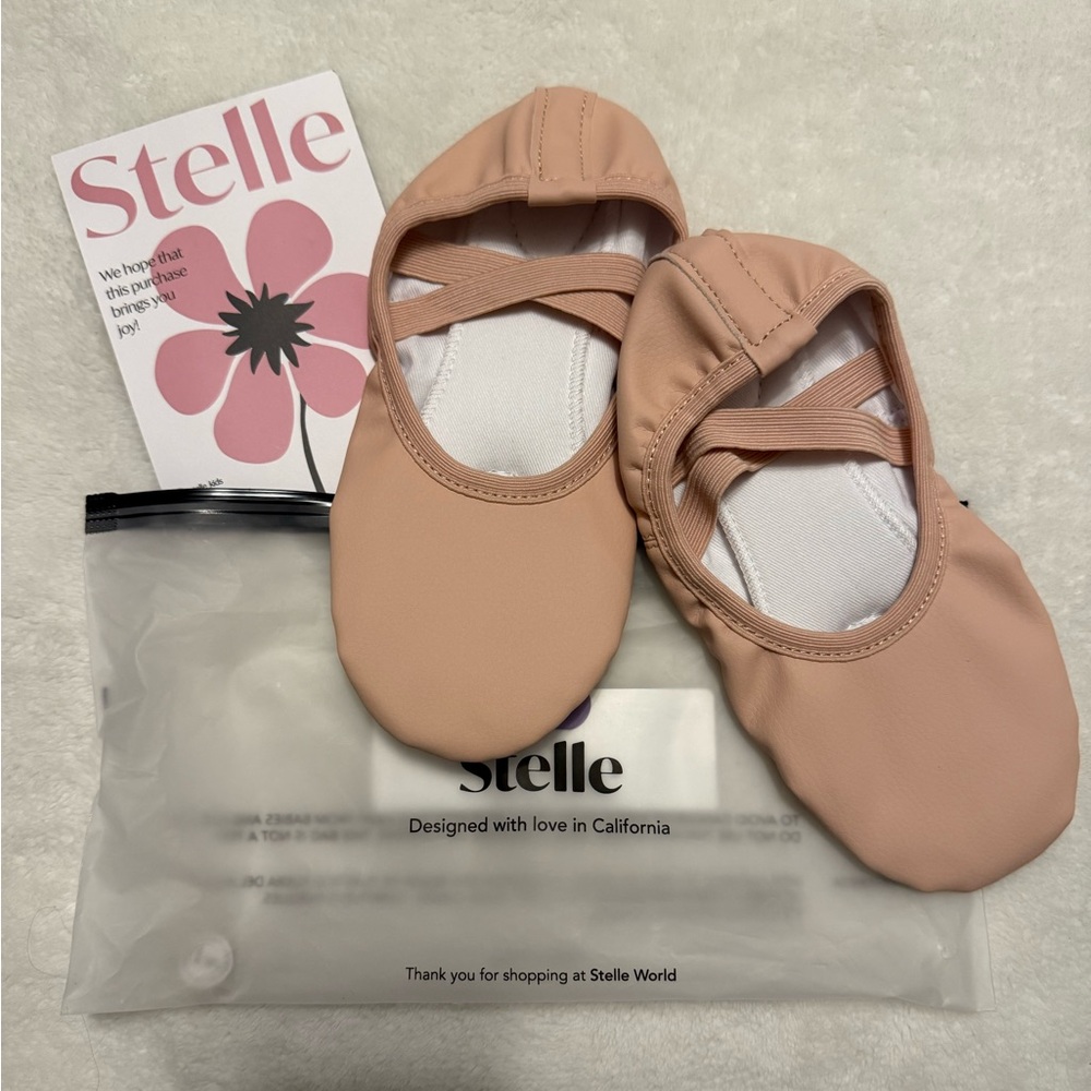Stelle Ballet Slippers, split sole, ballet pink - size 1 girls